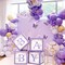 Purple Butterfly Baby Shower Boxes Decorations - 4 Purple Balloons Boxes with BABY Letter, Printed Letters,First Birthday Centerpiece Decor, Baby Blocks for Girl, Gender Reveal Backdrop